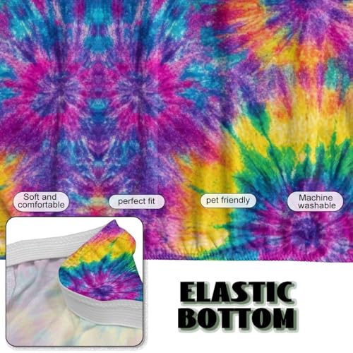 NETILGEN Rainbow Tie Dye Print Stretch Armless Futon Cover Sofa Couch Slipcovers Folding Armless Sofa Bed Slipcovers Furniture Protector Machine Washable NETILGEN