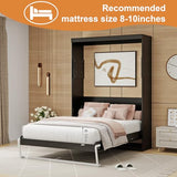CFITCER Murphy Bed Full - Space Saving Wall Murphy Bed Full Convertible Hidden Bed for Small Apartments, Guest Rooms, Home Offices and Dens.(Mattress not Included) (Black) CFITCER