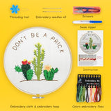 BERYA Cactus Embroidery Kit Including Video Step by Step Instructions Embroidery Hoop,Color Threads and Embroidery Scissors for Beginners-Handmade Needlepoint Kits for Adults