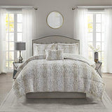 Madison Park Zuri Soft Plush Comforter Set, Faux Fur Animal Stripes Design, Faux Mink On The Reverse, Modern All Season Bedding Set with Matching Sham, King, Snow Leopard 4 Piece Madison Park