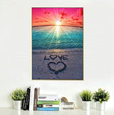 KTCLCATF Diamond Painting Beach by Number Kits,Sunset Love Diamond Art Kit Paint for Adults Beginner Full Drill Diamond Paintings Crystal Rhinestone Picture Arts Craft for Home Wall Decor Gift 16X12in KTCLCATF