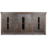 Leick Home 82350 Solid Wood Mission Oak Three Door TV Stand For 55" TVs Universal TV Console Living Room Storage Shelves Entertainment Center, Mission Oak Leick Home