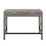 Walker Edison Callum Modern Farmhouse Metal X Writing Desk, 42 Inch, Grey Wash Walker Edison