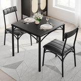 OUTGOODS 2-Person Dining Table Set (3 Pieces) - Square Kitchen Table with Upholstered Chairs | Ideal Small Space Dining Set for Apartments, Studios | Compact Kitchen Dining Set for 2 Adults/Kids OUTGOODS