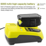 Fancy Buying Upgrade 18V 6.0Ah P108 Battery Replacement for Ryobi 18 Volt Battery Lithium P102 P103 P104 P105 P107 P109 P122,Battery for Ryobi ONE+ Cordless Drill Tool (2Pack) Fancy Buying