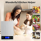 33lb Food Kitchen Digital Scale,1g/0.05oz Precise Graduation, USB Charging Kitchen Scale, Waterproof Stainless Steel with LCD Display, Ounces and Grams for Weight Loss, Cooking, Baking (Silvery)