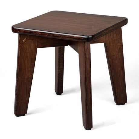 StrongTek Bamboo Small Step Stool, Durable and Stylish Wooden Step for Adults and Kids, Perfect for Kitchen, Bathroom, Bedroom, or Living Room, Non-Slip, Compact, Portable, Easy to Store (Chocolate) StrongTek