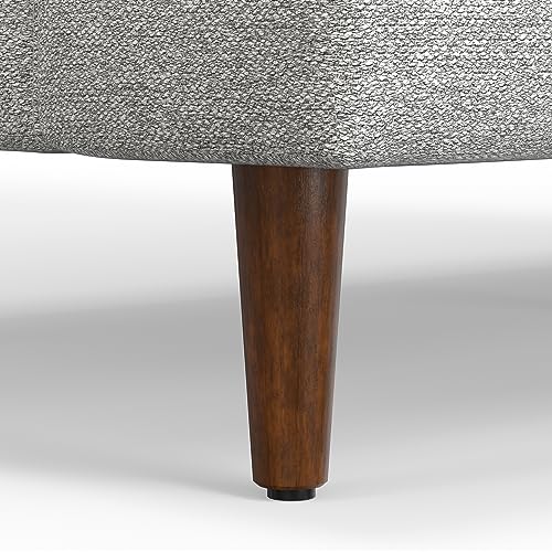 SIMPLIHOME Livingston 90-inch Wide Sofa in Mist Grey Woven-Blend Fabric, Handcrafted Mid-Century Modern Oversized 3-Seater Couch Sofa for Living Room or Family Room, Solid Wood Frame SIMPLIHOME