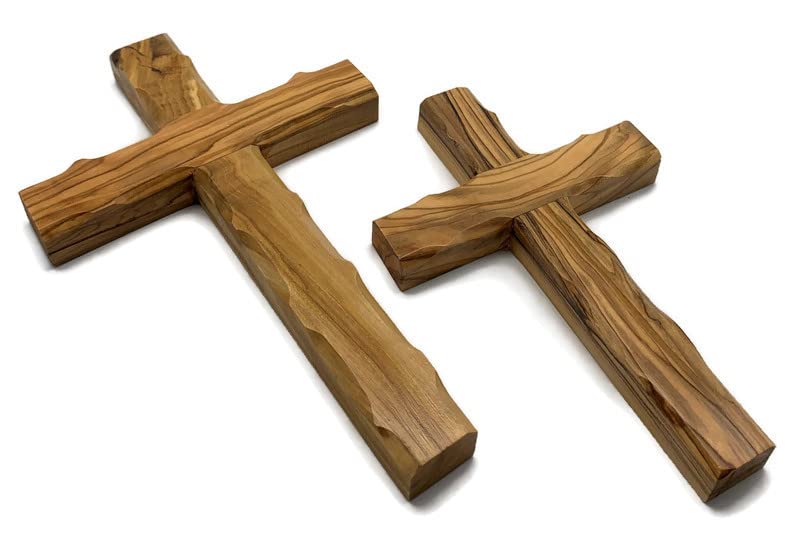 Olive Wood Wall Cross from Bethlehem, Wall Hanging Wooden Cross, confirmation cross gift, Baptism Gifts, Holy Wall cross, Hand Made religious décor Cross From the Holy Land (Medium Cross 6.2" - WoodArtSupply