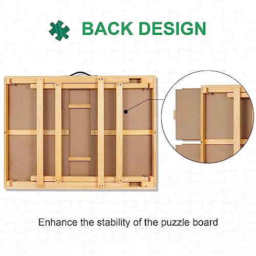 ALL4JIG Jigsaw Puzzle Table with Legs for 1500 Pieces,Adjustable Jigsaw Puzzle Board with 4 Drawers & Cover Birthday Gift for mom,25"x34"Portable Wooden Puzzle Table with Tilting for Adult - WoodArtSupply