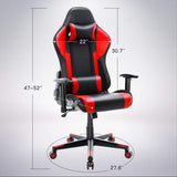 Gaming Chair with Bluetooth Speakers RGB LED Lights, Music Video Game Chair, Ergonomic PU Leather High Back Computer Chair, Adjustable Reclining Racing Office Swivel Chair for Adult Teens (Red) YOUTHUP