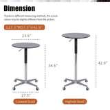 VAOZIURE Adjustable Bar Table, 360 Swivel Height with Aluminum Base for Dining, Bistro, or Home Use, Black VAOZIURE
