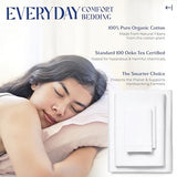 Mayfair Linen 100% Organic Cotton Sheets Queen Size - 4 PC White Organic Cotton Percale Sheets Queen Set, Soft, Cooling & Breathable Bedsheets, 16" Deep Pocket Hotel Bedding Set - GOTS Certified Mayfair Linen