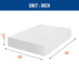 12 inch Gel Memory Foam Mattress Medium Firm Mattresses for Cool Sleep Relieving Pressure Relief CertiPUR-US Certified Mattress in a Box (Queen) FDW