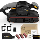 Jellas 7Amp Belt Sander 3 × 21-Inch with Dust Bag, Bench Sander with Variable-speed Control, 2 in 1 Vacuum Adapter, 10 Feet (3 Meters) Length Power Jellas