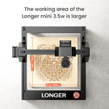 LONGER Ray5 mini Laser Engraver, 32-Bit High-Speed 12000mm/min, 0.04mm Compressed Spot, WiFi APP Control, 130×140mm Engraving Area, Eye Protection, for Wood, Acrylic, Paper (3.5W) Longer