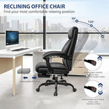 Big and Tall Office Chair with Footrest, High Back Executive Leather Desk Chair with Lumbar Support, Reclining Office Chair with Adjustable Angle, Home Office Ergonomic Computer Gaming Chair BestGlory