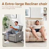 Atrtivoent Oversized Swivel Power Rocker Recliner,Electric Recliner Chairs for Adults,Extra Wide Seat Recliners,Upholstered Nursery Reclining Glider Chair,Swivel Chairs for Living Room,Beige