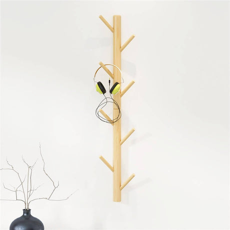 VAWNKUKN Coat Rack 2 pack-Wall Mounted Hat Rack Coat Hooks-Sturdy Wooden Coat Rack Stand-Entryway Hall Tree Coat Tree with Solid Base for Hat,Clothes,Purse,Scarves,Handbags,Umbrella(Nature) VAWNKUKN