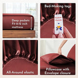 California Design Den Natural 100% Cotton Bed Sheets Twin Size Set - Soft Sateen Twin Sheets Set with 12" Pockets, Breathable and Durable Bedding for Dorm Rooms, College (Brick Red) California Design Den