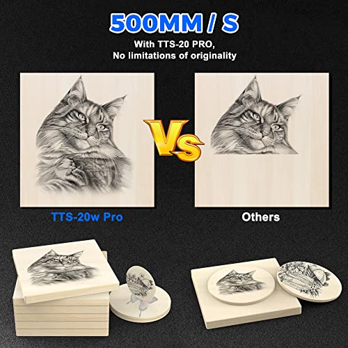 Twotrees TTS-20 Pro Laser Engraver, 20000mW Laser Engraver Machine and Cutter, Ideal for DIY Laser Engraving Projects. Processes Wood, Metal, Acrylic, and Glass 27.4-inch × 23.4-inch Laser Cutter Twotrees