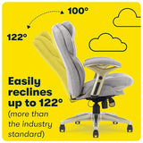 Serta Ergonomic Executive Office Chair Motion Technology Adjustable Mid Back Design with Lumbar Support, Light Gray Fabric Serta