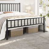 Yaheetech 14 Inch Queen Size Bed Frame Metal Platform Bed with Spindle Headboard Footboard/Mattress Foundation/No Box Spring Needed/Underbed Storage Space/Steel Slat Support/Easy Set up, Black Yaheetech