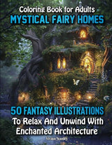 Coloring Book for Adults Mystical Fairy Homes: 50 Fantasy Illustrations to Relax and Unwind with Enchanted Architecture (Mindful Magic Coloring Series for Adults) WoodArtSupply
