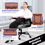 High Back Executive Office Chair - Ergonomic Computer Desk with Rocking Function, Leather Managerial with Adjustable Flip-Up Armrests and Lumbar Support BestGlory