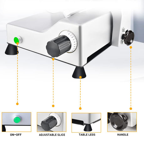 Meat Slicer,Commercial Meat Slicer,340W Frozen Meat Cheese Deli Slicer,10 inch Electric Food Slicer,Easy to Clean,Low Noises, Home Use and for Commercial-Meat Slicer for Home LELOCLE