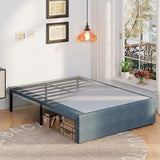 Upcanso 16 Inch Bed Frame Queen Size with Fabric Cover, Metal Platform Queen Bed Frame with Storage No Box Spring Needed, Heavy Duty Non-Slip, Easy Assembly Mattress Foundation Upcanso