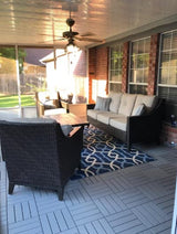 36 sq. ft Plastic Interlocking Deck Tiles, 36 Pack,12"x12" Waterproof Outdoor Flooring All Weather Use, Patio Floor Decking Tiles for Porch Poolside Balcony Backyard, Dark Grey MinCHI257