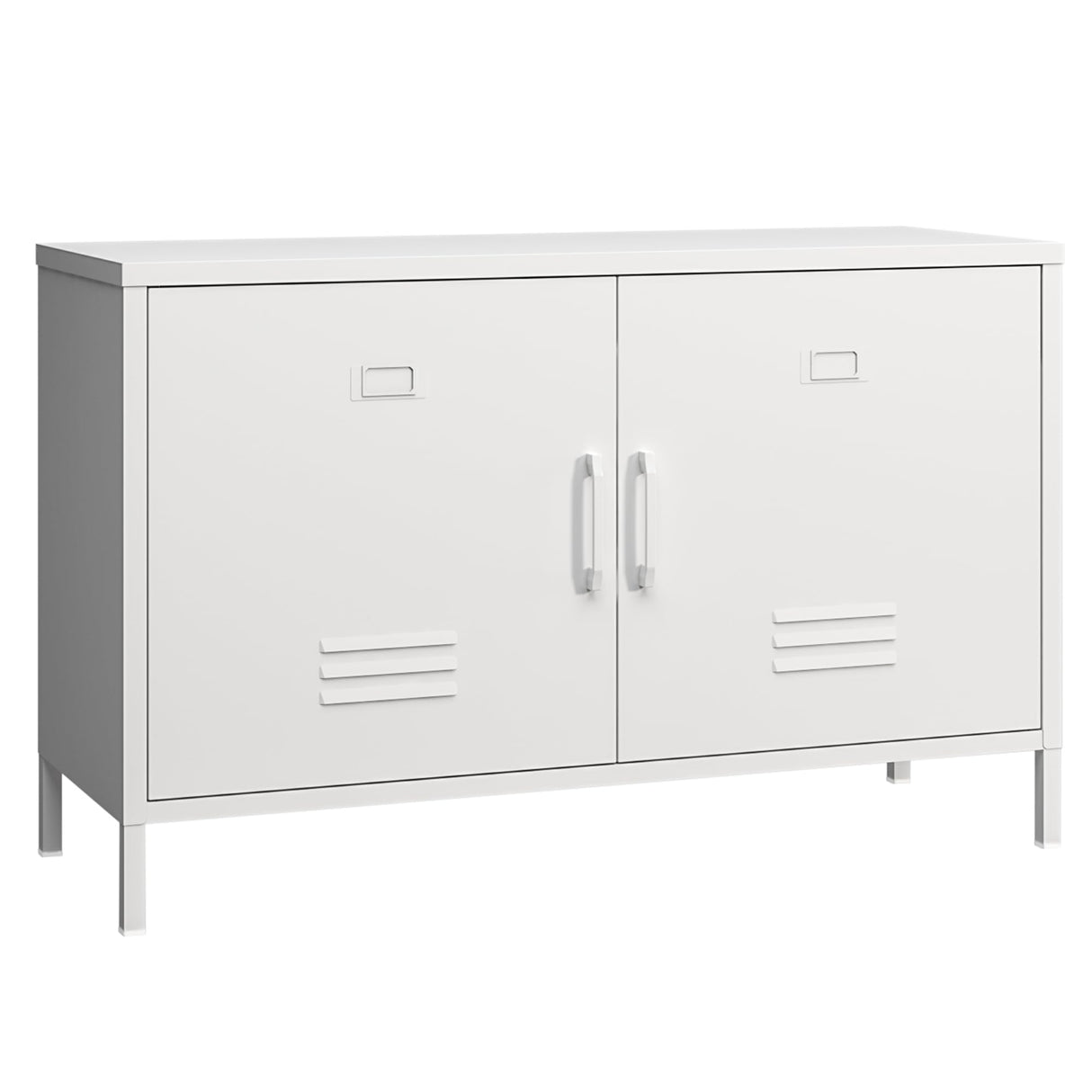 Elitehouse 2 Door Metal Accent Cabinet,White Metal Storage Cabinet with Adjustable Shelf,2-Tier Office Cabinet,Multipurpose Metal Locker Storage Cabinet for Office Home,Music Studio Elitehouse