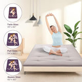 Japanese Floor Mattress, 100% Cotton 2.5" Thicken Foldable Futon Mattress Tatami Mat Sleeping Pad, High Density Foam, Ideal for Comfort and Support, Kids Floor Lounger Pillow Bed Sofa (Light Gray) SCHNAUZER HOME