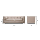Jennifer Taylor Home Kinsley 84" Modern Tuxedo Tufted Sofa, Sky Neutral Beige Polyester Jennifer Taylor Home