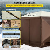 VEVOR Pop Up Gazebo Screen Tent, Pop-Up Instant Gazebo Tents with Mosquito Netting Outdoor Canopy, 6 Sided Sun Shelter 10x10ft with 6 Removable Wind Cloths & 2 Mesh Windows, Pavilion Tent for Patio VEVOR