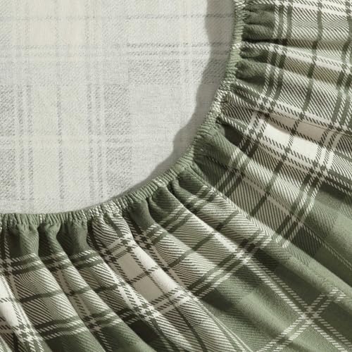 Eddie Bauer - Full Bed Sheets, Cotton Flannel Bedding Set with Matching Pillowcases, Brushed for Extra Softness, Deep Pocket, Oeko-Tex Certified (Heartland Plaid Green) Eddie Bauer