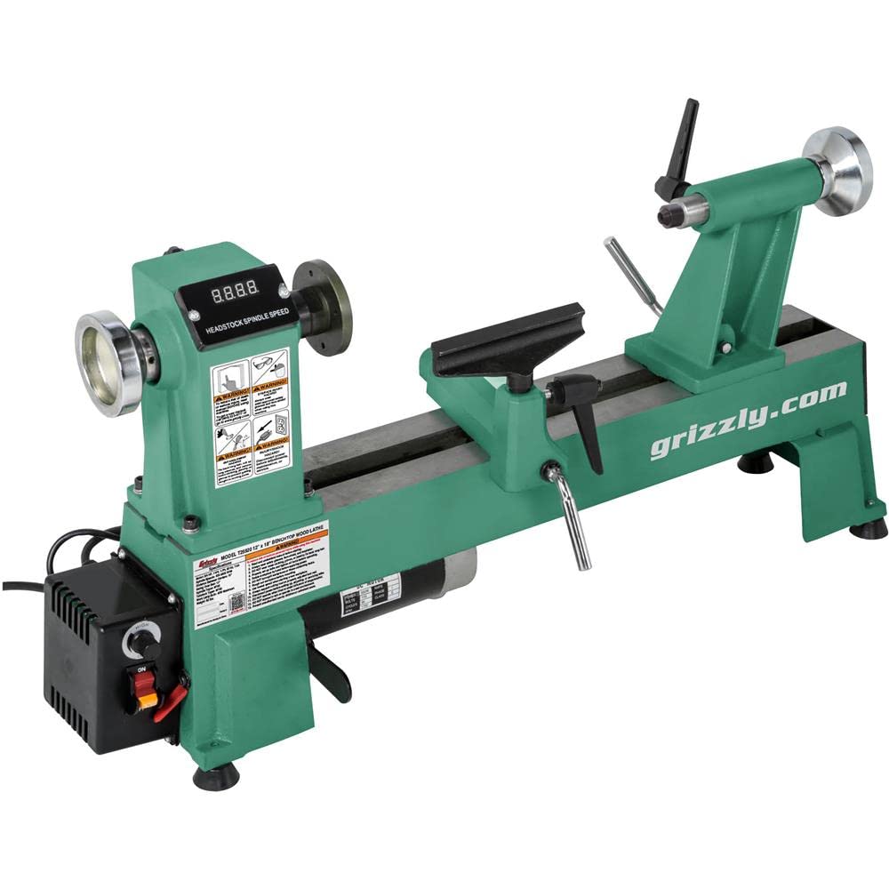 Grizzly Industrial T25920-12" x 18" Variable-Speed Benchtop Wood Lathe Grizzly Industrial