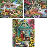 Bits and Pieces Set of 3 Jigsaw Puzzles 100 Pieces - Country Animals Set Bits and Pieces