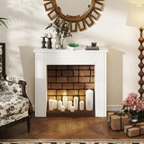 HOMCOM Modern Fireplace Mantel, Freestanding Fireplace Surround with Leg for Electric Fireplaces, 44.7" W x 40" H, White HOMCOM