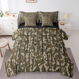 Feelyou Camouflage 7 Piece Bedding Set, Twin Size Kids Camo Bed in a Bag, Military Style Bed Set Includes Comforter, Sheet Set, Pillowcases & Pillow Covers Breathable Soft Army Green Room Decor Feelyou