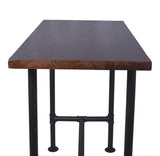Diwhy DIY Industrial Design Pipe Dining Table Casual Pub BAR Laptop Table Modern Studio Wood and Metal Rectangular Dining Table homeoffice Desk Breakfast high bar Table Walnut Desktop 47.3" × 23.6" Diwhy