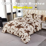 PERFEMET Cow Print King Size Comforter Set Brown and Beige Western Bedding Set Cartoon Animal Pattern Farmhouse Bed Set for Teens Boys Girls Men Women (Beige,King) PERFEMET