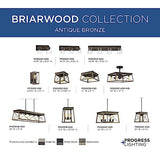 Progress Lighting P710012-020 Briarwood Antique Bronze One-Light Wall Sconce, Architectural Progress Lighting