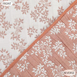 Marina Decoration Jacquard Embroidered Stitching Coverlet Bedspread Ultra Soft Bedding Solid 2 Piece Summer Quilt Set with 1 Quilted Sham, Pink Floral Twin/Single Size Marina Decoration