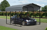 Arrow Carports Galvanized Steel Carport, Compact Car Metal Carport Kit, 10' x 15' x 9', Charcoal Arrow Shed