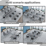 Folding Conference Table, Conference Room Tables for 6-12 Person, Modern Modular Training Table with 360° Silent Wheels, Large Mobile Foldable Seminar Meeting Tables for Office (2, Grey2, 55.1in) Jklmzpf