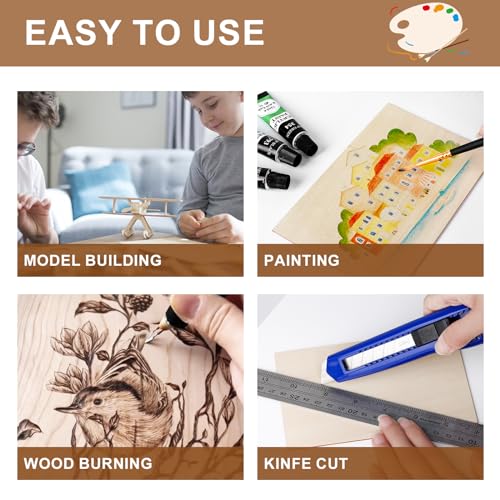 24Pack Basswood Sheets 4x6x1/16 Inch, Basswood for Laser Cutting & Engraving, Thin Plywood Wood Sheets Unfinished Wood for Crafts, DIY Architectural Models, Wood Burning and Painting. VKIZA