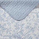 Laura Ashley - Queen Quilt Set, Soft Cotton Bedding with Reversible Design, Medium Weight for Year Round Use, 3 Piece Bed Set with Matching Pillowcases (Amberley Blue) Laura Ashley