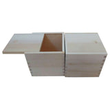 StarMall Wooden Unfinished Storage Box with Slide Top-Square (Big(5" x 5" x 4.5")) StarMall